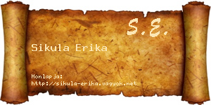Sikula Erika névjegykártya